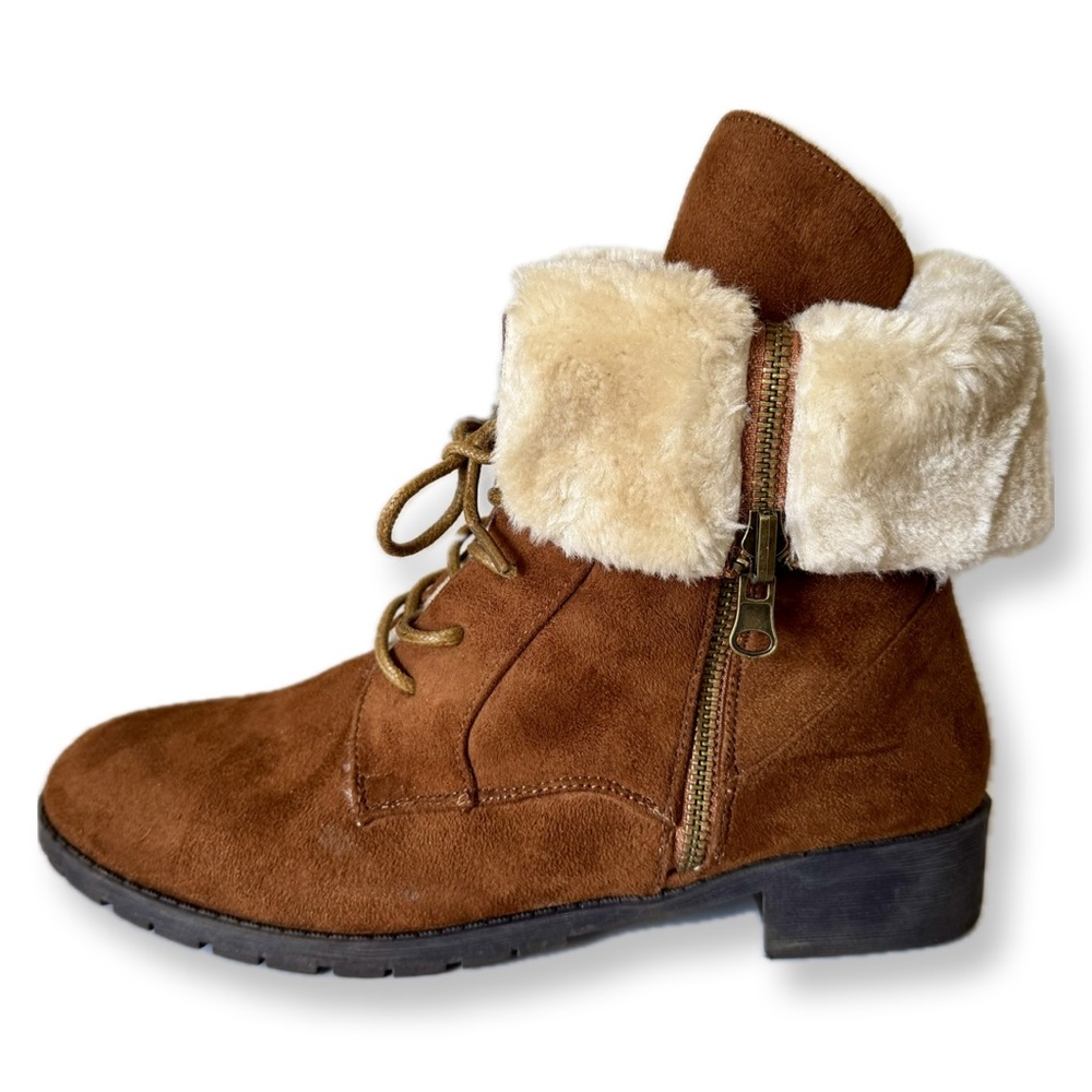 Comfortview Brown Faux Suede The Leighton Weather Boots - Picture 7 of 15